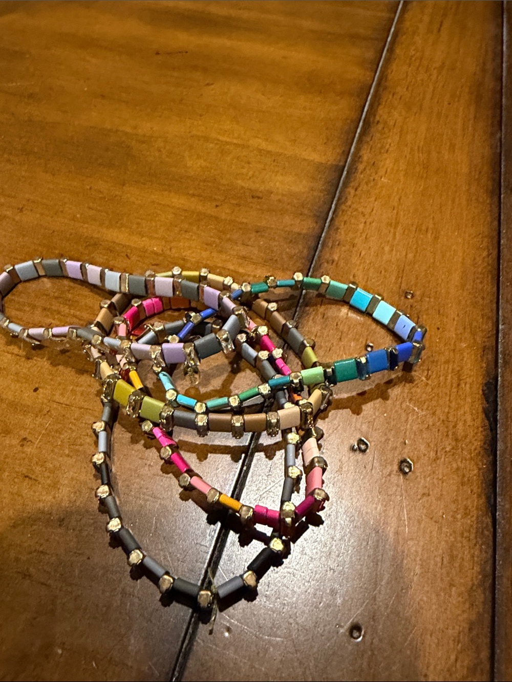 Anthropologie Multicolor Enamel Tile Stretch Bracelets - Picture 2 of 3